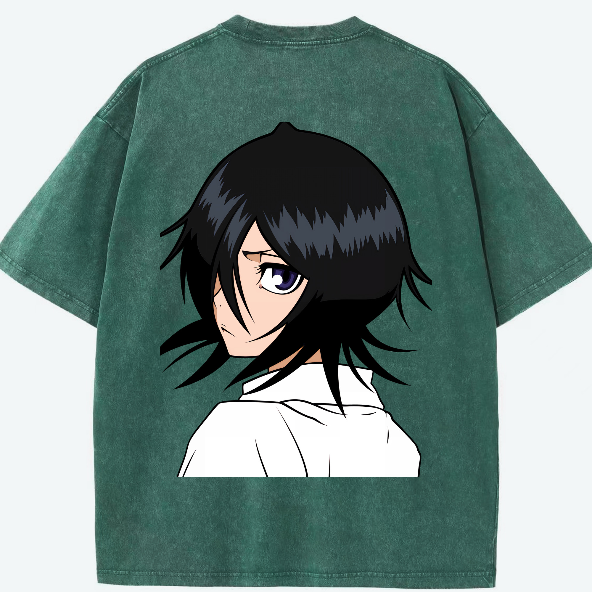 （画像用） ブリーチ 朽木ルキア BLEACH Kuchiki Rukia 綿100% ヴィンテージ風 半袖Tシャツ（背面プリント）